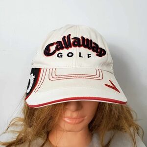 Callaway Golf Cap Hat FT-5 Tour  White Mesh Strapback Adjust One Size Fit